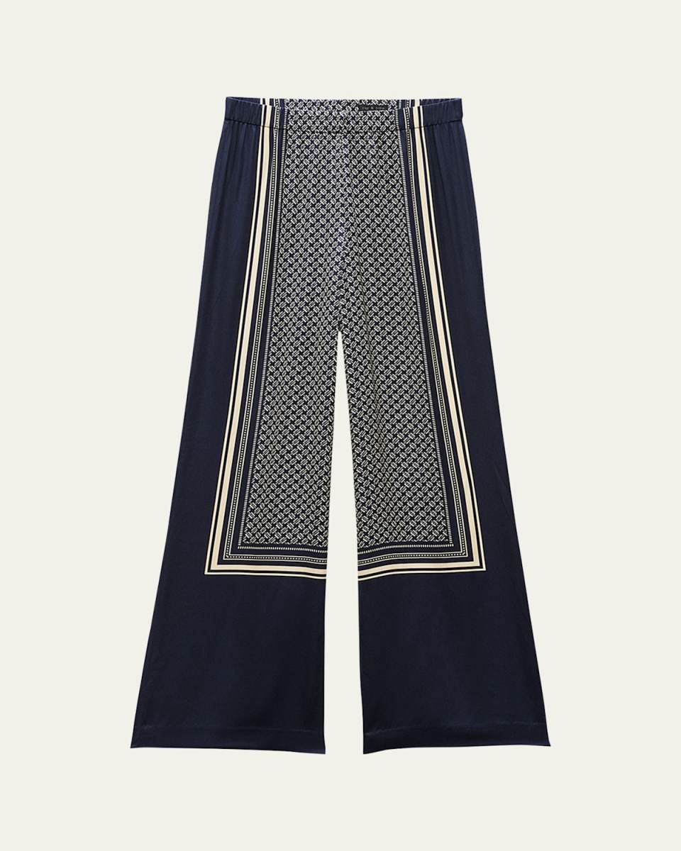 Olive Printed Pull-On Pants